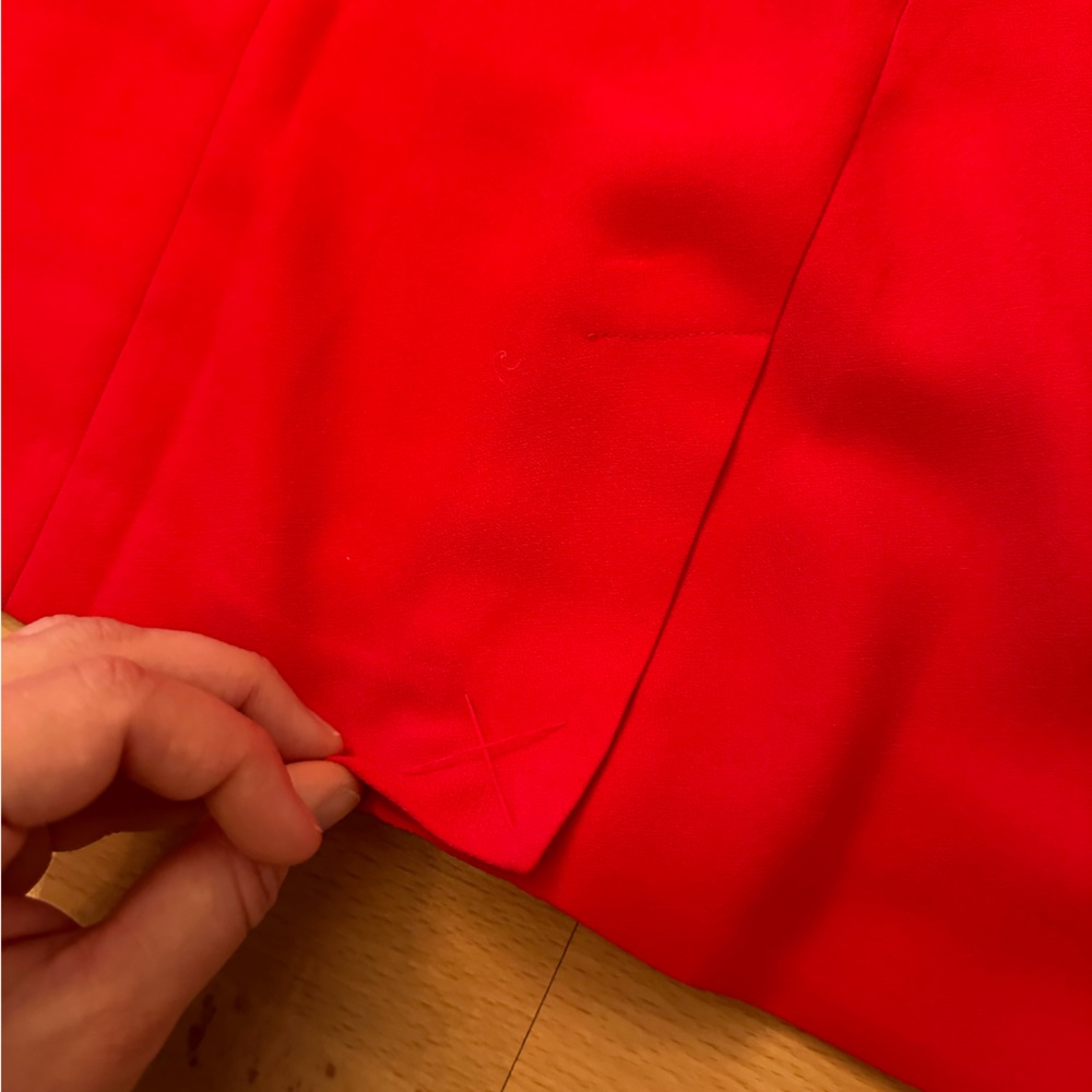 Chico's Red Midi Dress with Flutter Sleeves - Picture 7 of 8